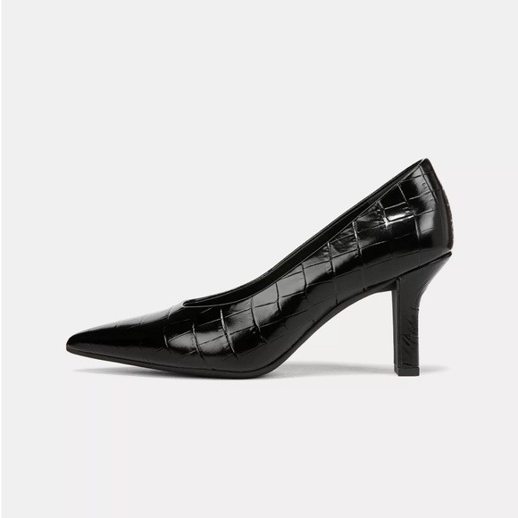 459. Vince Diane Croc-Embossed Leather Pump Black $350 Like New Sz 10 - Picture 2 of 4